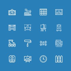 Editable 16 wall icons for web and mobile