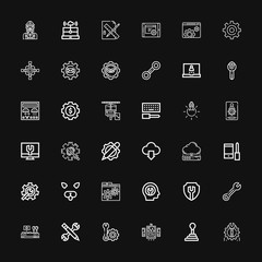 Editable 36 settings icons for web and mobile