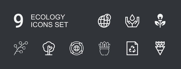 Editable 9 ecology icons for web and mobile