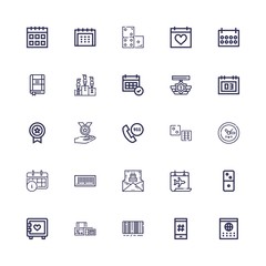 Editable 25 number icons for web and mobile