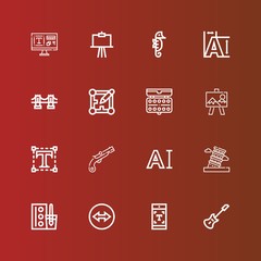 Editable 16 artwork icons for web and mobile