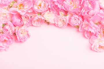 Beautiful pink roses flower bouquet background