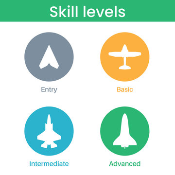 Expertise, Competence, Skill Or Experience Level Icons.