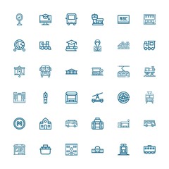 Editable 36 bus icons for web and mobile