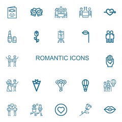 Editable 22 romantic icons for web and mobile