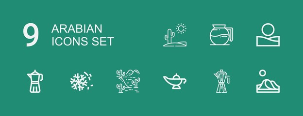 Editable 9 arabian icons for web and mobile