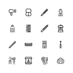 Editable 16 salon icons for web and mobile