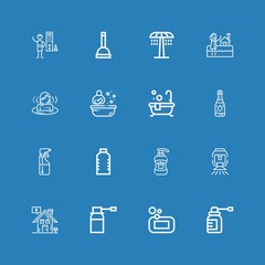 Editable 16 shower icons for web and mobile