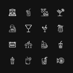 Editable 16 martini icons for web and mobile