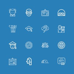 Editable 16 academic icons for web and mobile
