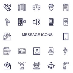 Editable 22 message icons for web and mobile