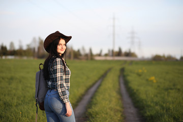 A girl travels the summer in the country