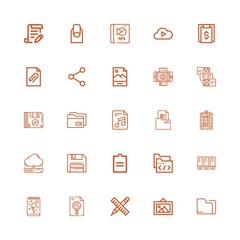 Editable 25 file icons for web and mobile