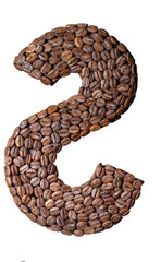  Coffee grains in the dollar illustration.Isolated background.