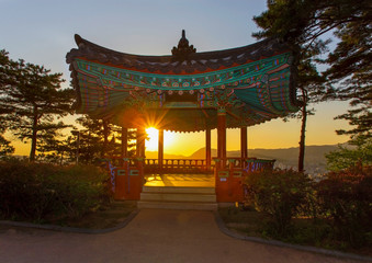 Sunset at Naksan Park in Seoul,south Korea.