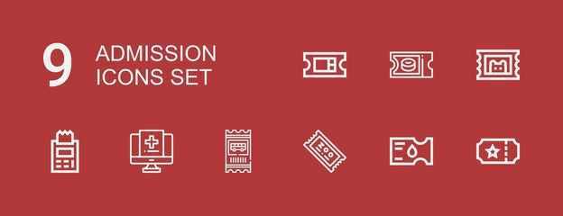 Editable 9 admission icons for web and mobile