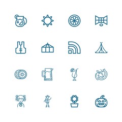 Editable 16 orange icons for web and mobile