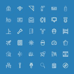 Editable 36 equipment icons for web and mobile