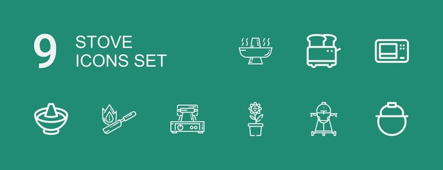 Editable 9 stove icons for web and mobile