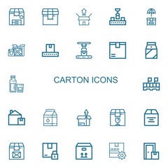 Editable 22 carton icons for web and mobile