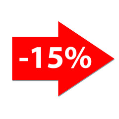 sale icon. 15% off Percent Discount Sign, Discount offer price label,  text 30 percent off RED ICON