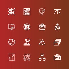 Editable 16 map icons for web and mobile