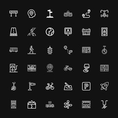 Editable 36 road icons for web and mobile