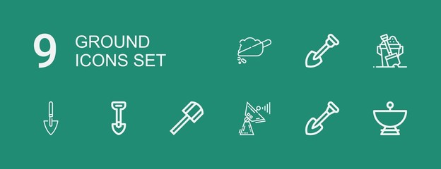 Editable 9 ground icons for web and mobile