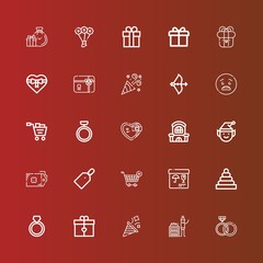 Editable 25 present icons for web and mobile