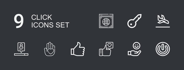 Editable 9 click icons for web and mobile