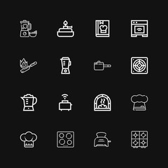 Editable 16 cooker icons for web and mobile