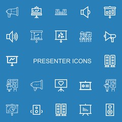 Editable 22 presenter icons for web and mobile