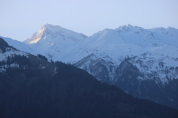 Mountains with snow in Himalayas