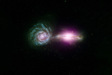 Beautiful cosmic spiral in pink colors. Elements of this image were furnished by NASA.