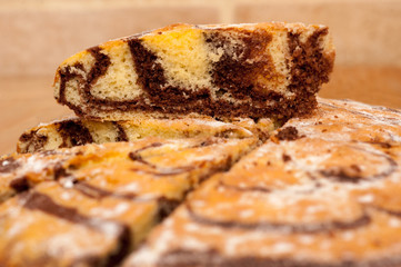  Zebra zebra cupcake pie on a plate, homemade pastries