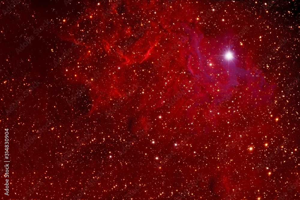 Wall mural red nebula in deep space. elements of this image were furnished by nasa.