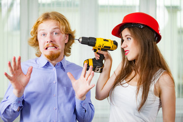 Couple during home renovation