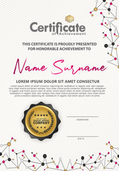 Vertical modern certificate template