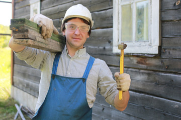 a man in the form of a builder