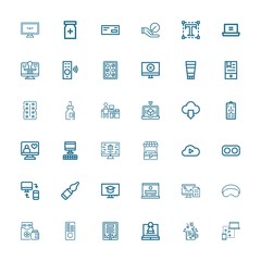 Editable 36 tablet icons for web and mobile