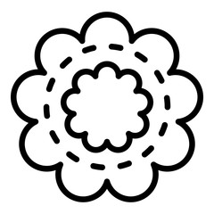 Baking cookie icon. Outline baking cookie vector icon for web design isolated on white background