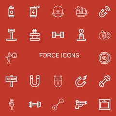 Editable 22 force icons for web and mobile
