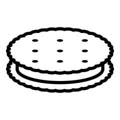 Fresh cookie icon. Outline fresh cookie vector icon for web design isolated on white background