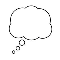 Think bubble isolated. Trendy think bubble in flat style. Modern template for social network and label. Creative thought balloon. Cloud line art, vector illustration