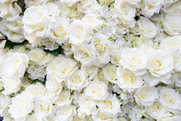 close up artificial white flower in the market