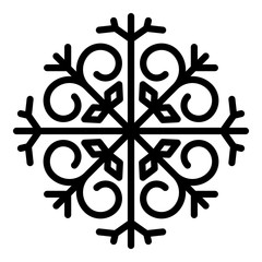 Snowflake icon. Outline snowflake vector icon for web design isolated on white background