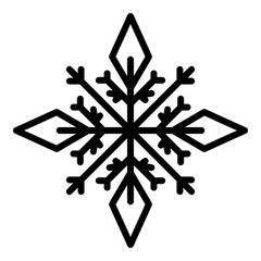 Decorative snowflake icon. Outline decorative snowflake vector icon for web design isolated on white background
