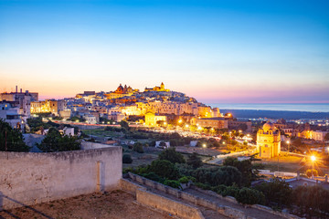 Obraz na płótnie Canvas night city view of Ostuni Apulia Italy
