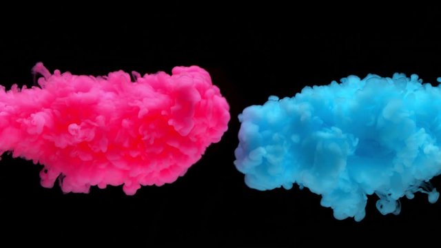 Super Slow Motion Shot of Color Inks in Water at 1000fps.