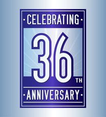 36 years logo design template. Anniversary vector and illustration.